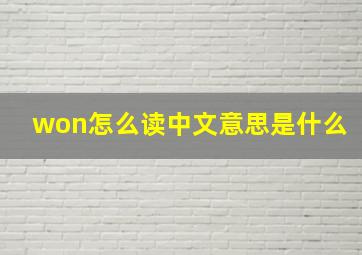 won怎么读中文意思是什么