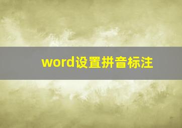 word设置拼音标注