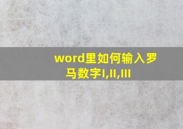 word里如何输入罗马数字I,II,III