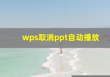 wps取消ppt自动播放