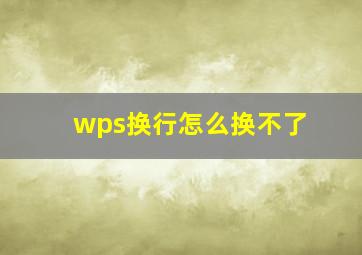 wps换行怎么换不了