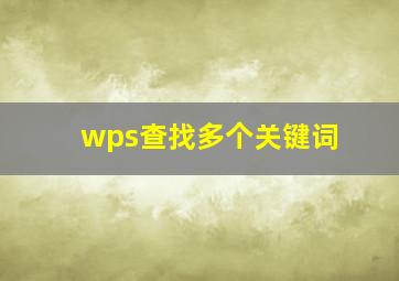 wps查找多个关键词