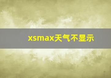 xsmax天气不显示