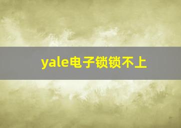 yale电子锁锁不上