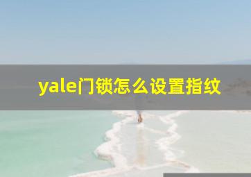 yale门锁怎么设置指纹