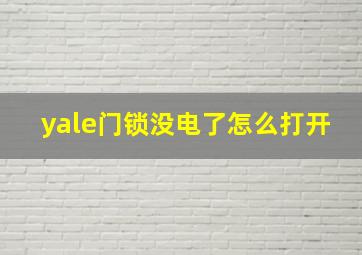 yale门锁没电了怎么打开