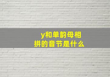 y和单韵母相拼的音节是什么