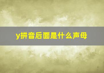 y拼音后面是什么声母