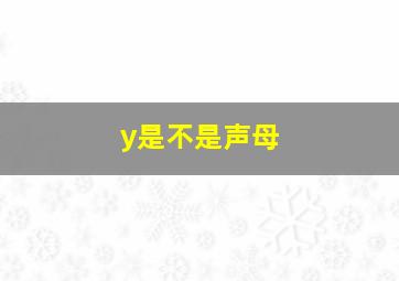 y是不是声母