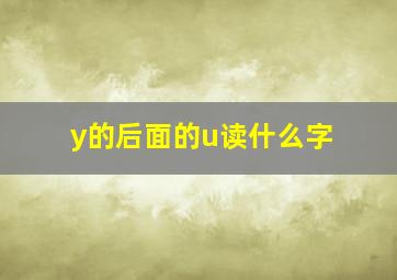 y的后面的u读什么字