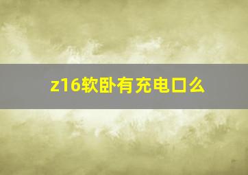 z16软卧有充电口么