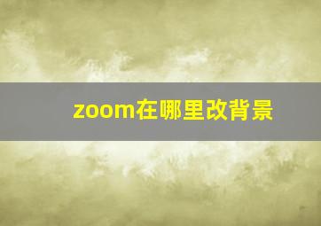 zoom在哪里改背景