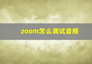 zoom怎么调试音频