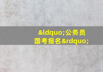 “公务员国考报名”