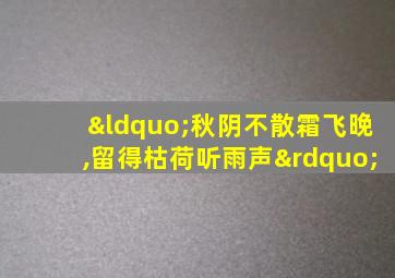 “秋阴不散霜飞晚,留得枯荷听雨声”