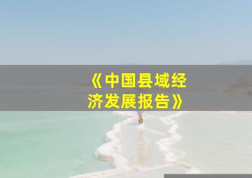 《中国县域经济发展报告》