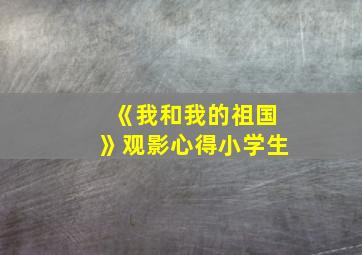 《我和我的祖国》观影心得小学生