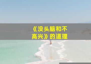 《没头脑和不高兴》的道理