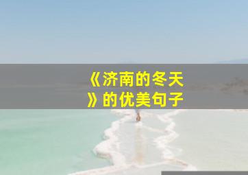 《济南的冬天》的优美句子