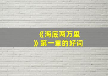 《海底两万里》第一章的好词