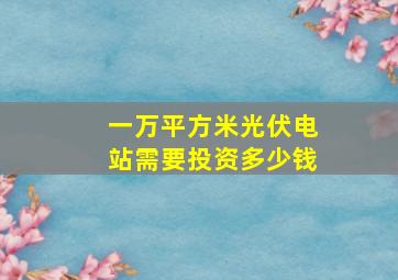 一万平方米光伏电站需要投资多少钱