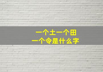 一个土一个田一个令是什么字