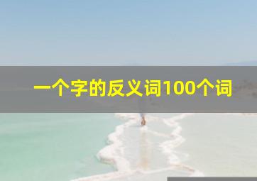 一个字的反义词100个词