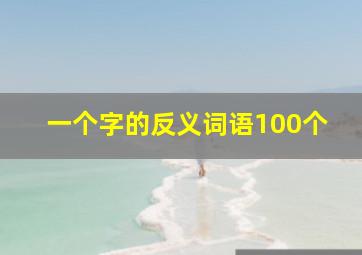 一个字的反义词语100个