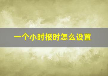 一个小时报时怎么设置