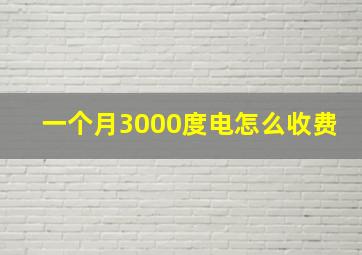 一个月3000度电怎么收费