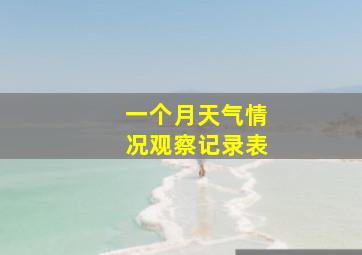 一个月天气情况观察记录表