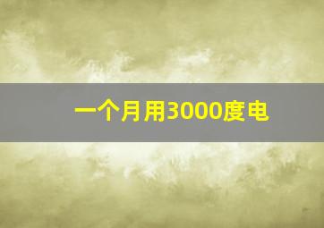 一个月用3000度电