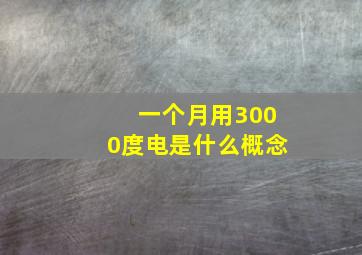 一个月用3000度电是什么概念