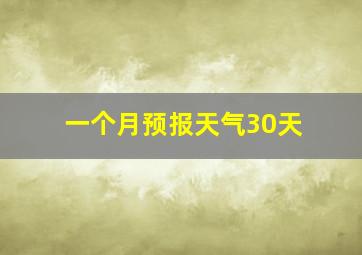 一个月预报天气30天