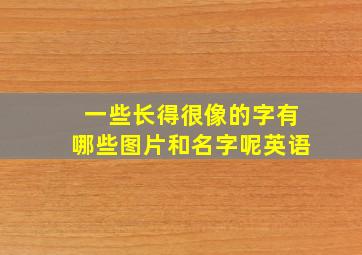 一些长得很像的字有哪些图片和名字呢英语