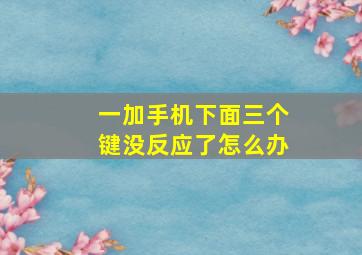 一加手机下面三个键没反应了怎么办