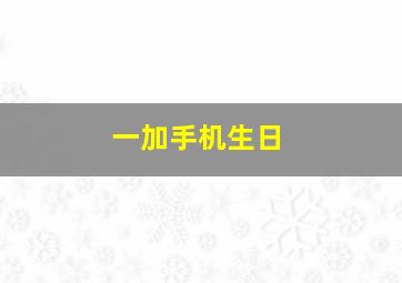 一加手机生日