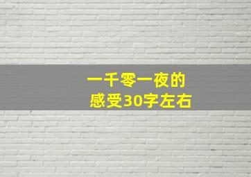 一千零一夜的感受30字左右