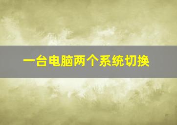 一台电脑两个系统切换