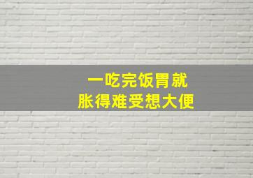 一吃完饭胃就胀得难受想大便