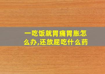 一吃饭就胃痛胃胀怎么办,还放屁吃什么药