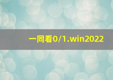 一同看0/1.win2022