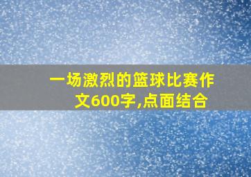 一场激烈的篮球比赛作文600字,点面结合