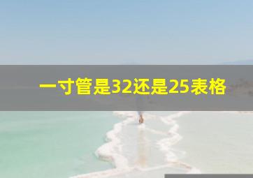 一寸管是32还是25表格