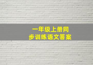 一年级上册同步训练语文答案