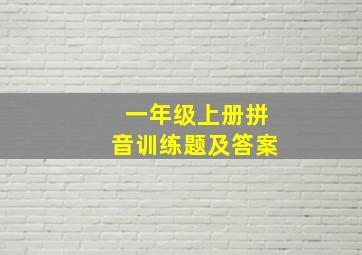 一年级上册拼音训练题及答案