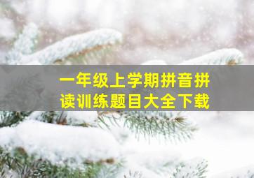 一年级上学期拼音拼读训练题目大全下载