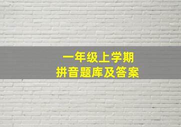 一年级上学期拼音题库及答案