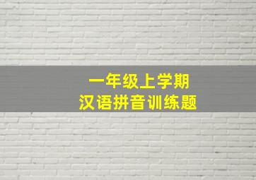 一年级上学期汉语拼音训练题