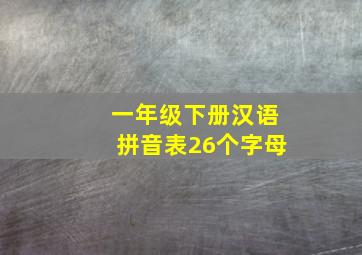 一年级下册汉语拼音表26个字母